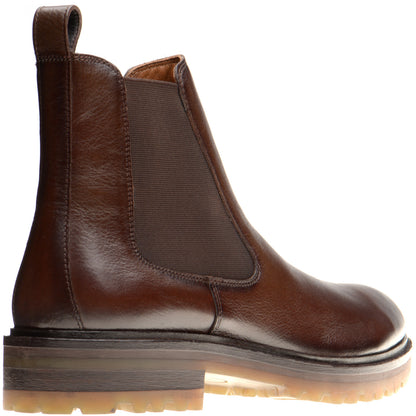 Product image for Herring Bragg mens rubber-soled Chelsea boots in brown grain