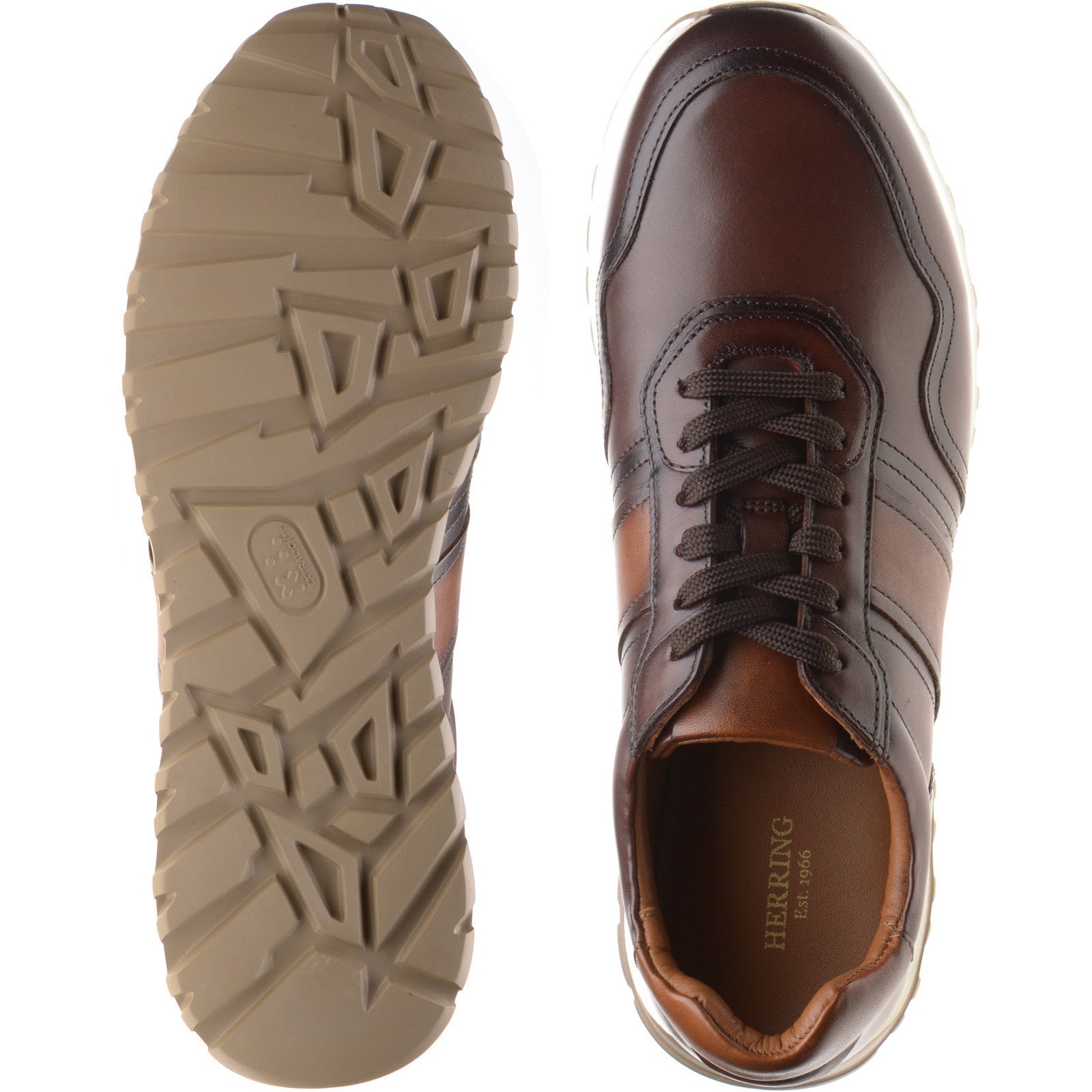 Product image for Herring Brisbane mens rubber-soled in brown and tan
