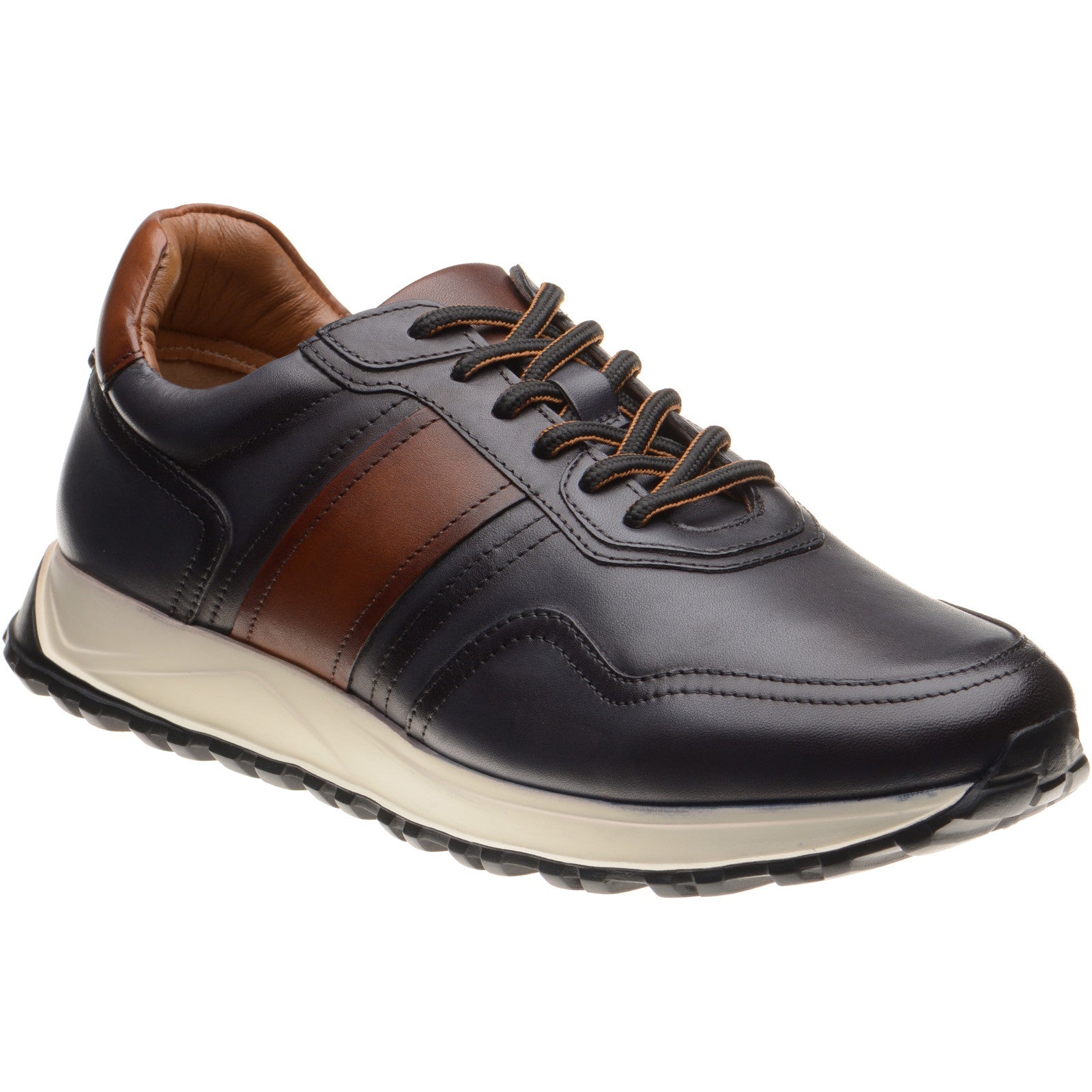 Product image for Herring Brisbane mens rubber-soled in dark grey and tan