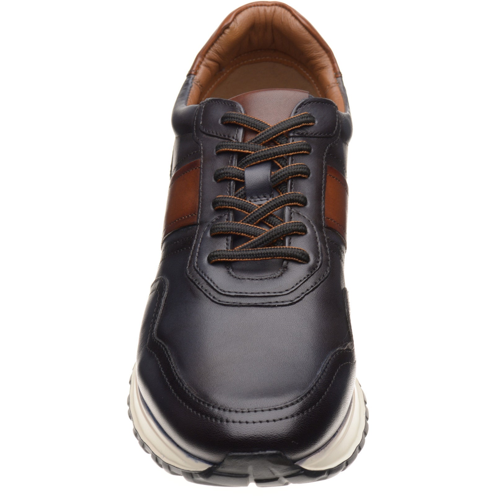 Product image for Herring Brisbane mens rubber-soled in dark grey and tan