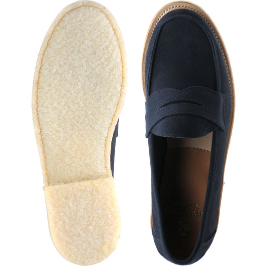 Product image for Herring Cannes mens rubber-soled loafers in navy suede
