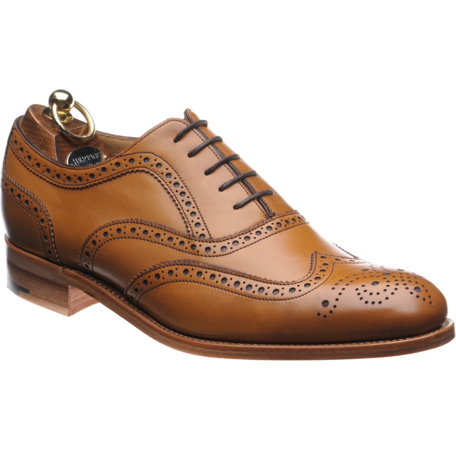 Product image for Herring Carnaby mens brogues in chestnut calf (second)