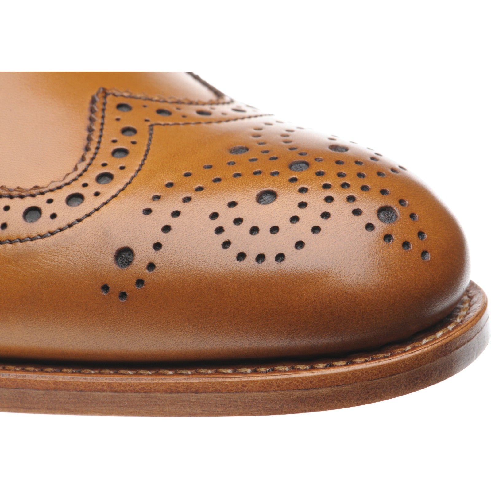 Product image for Herring Carnaby mens brogues in chestnut calf (second)