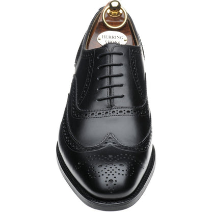 Product image for Herring Carnaby (Rubber) mens rubber-soled brogues in black calf