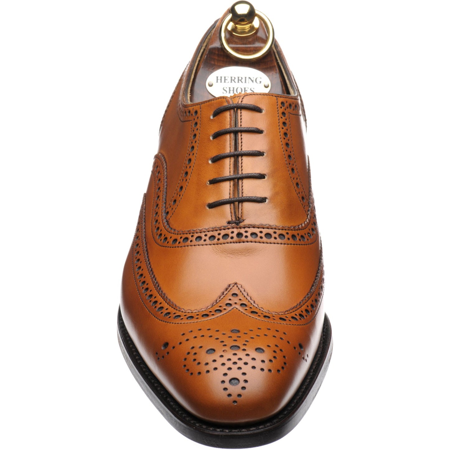 Product image for Herring Carnaby (Rubber) mens rubber-soled brogues in chestnut calf (second)