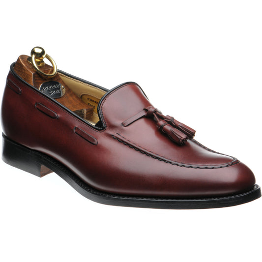 Product image for Herring Charlton II mens tasselled loafers in cherry calf (second)