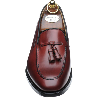 Product image for Herring Charlton II mens tasselled loafers in cherry calf (second)