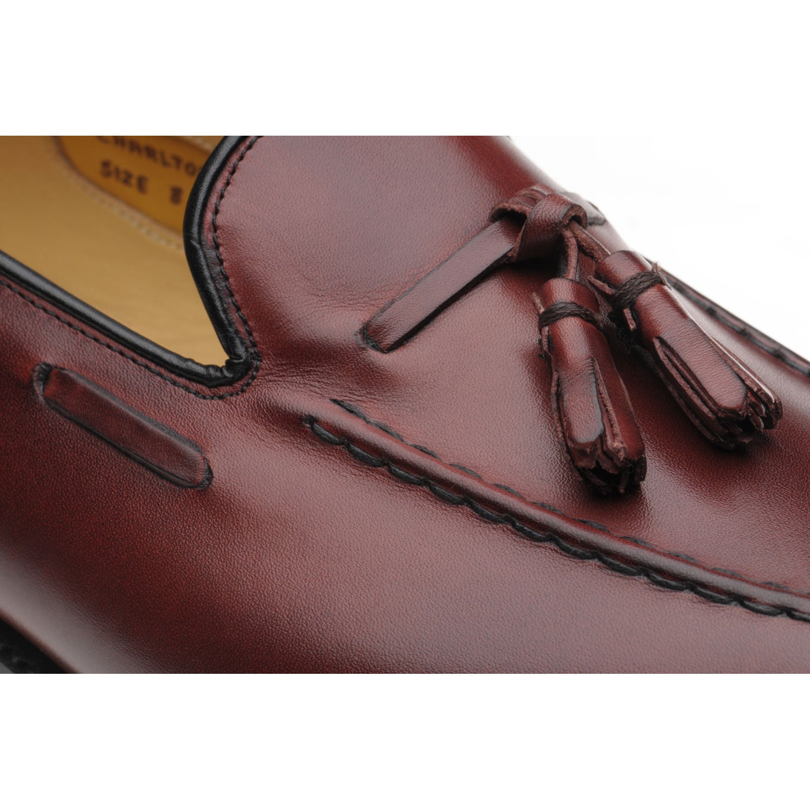Product image for Herring Charlton II mens tasselled loafers in cherry calf (second)