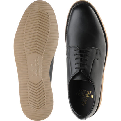 Product image for Herring Cookham mens rubber-soled Derby shoes in black waxy
