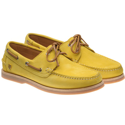 Product image for Herring Cordelia ladies rubber-soled deck shoes in yellow nubuck