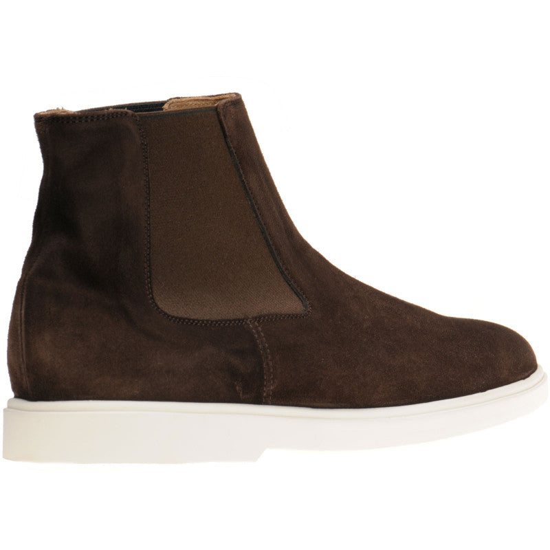 Product image for Herring Corvette mens rubber-soled Chelsea boots in dark brown suede