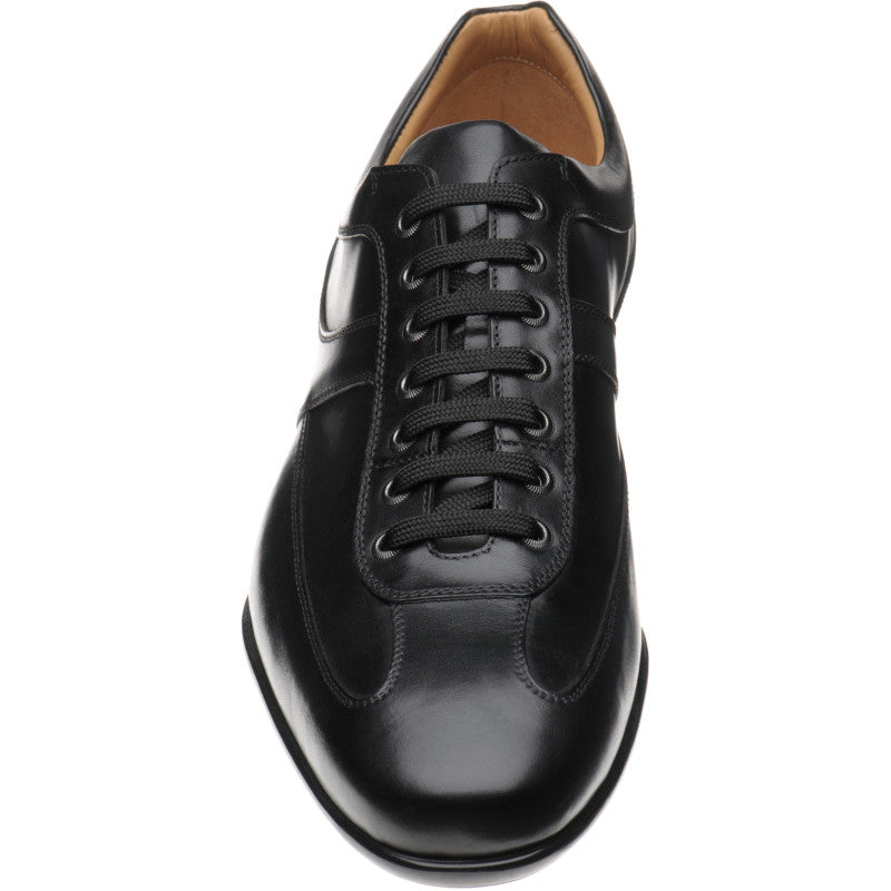 Product image for Herring Cosford mens rubber-soled trainers in black calf