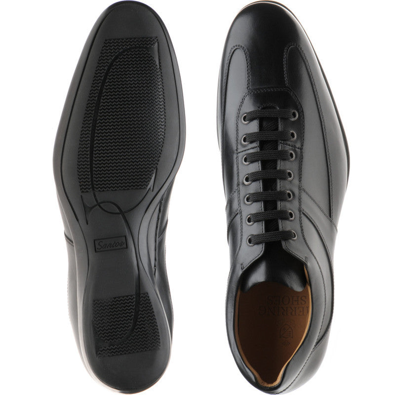 Product image for Herring Cosford mens rubber-soled trainers in black calf