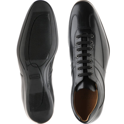 Product image for Herring Cosford mens rubber-soled trainers in black calf