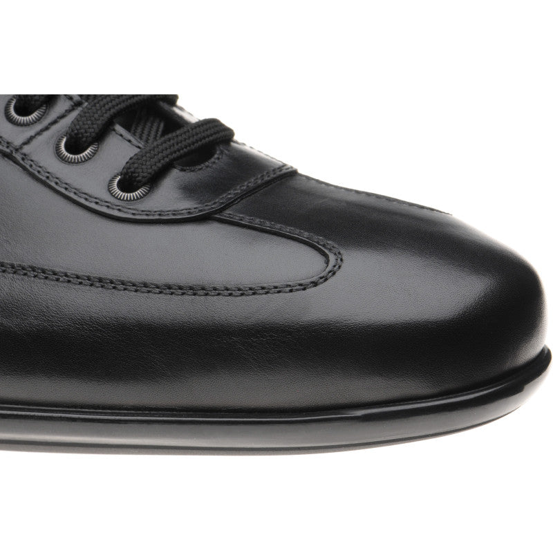 Product image for Herring Cosford mens rubber-soled trainers in black calf