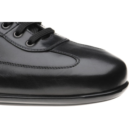 Product image for Herring Cosford mens rubber-soled trainers in black calf