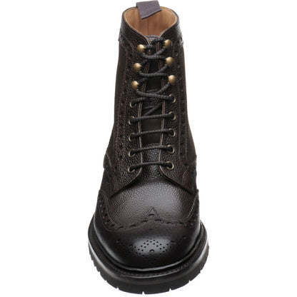 Product image for Herring Crosthwaite mens two-tone rubber-soled brogue boots in walnut calf and brown suede