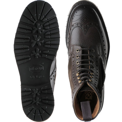 Product image for Herring Crosthwaite mens two-tone rubber-soled brogue boots in walnut calf and brown suede
