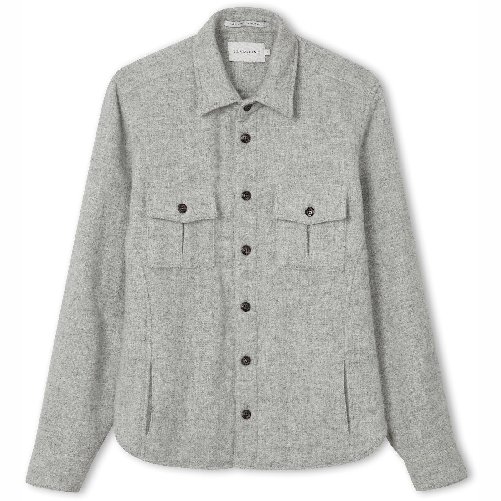 Product image for Herring Dexter Wool Over Shirt by Peregrine in light grey