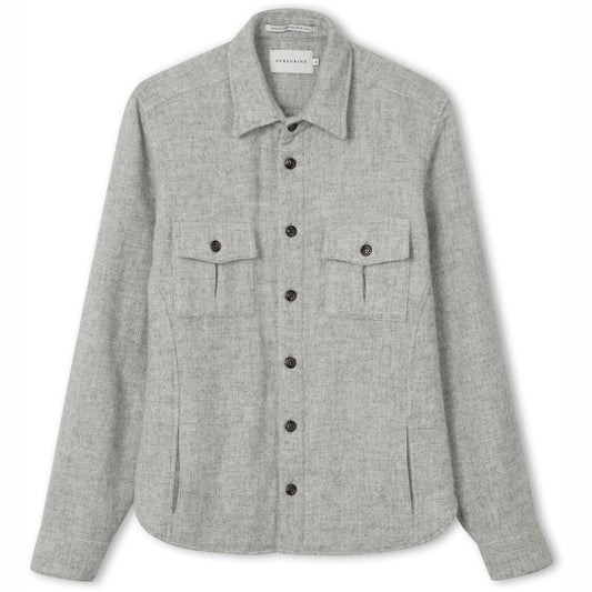 Product image for Herring Dexter Wool Over Shirt by Peregrine in light grey