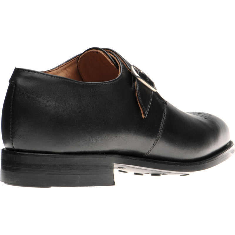 Product image for Herring Didsbury mens rubber-soled monk shoes in black calf