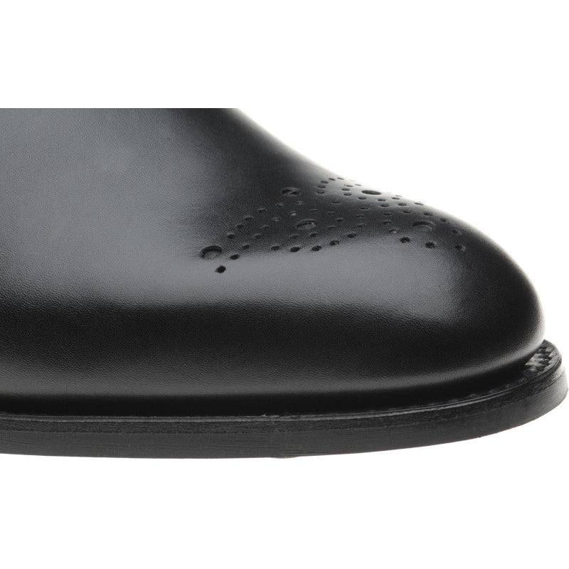 Product image for Herring Didsbury mens rubber-soled monk shoes in black calf