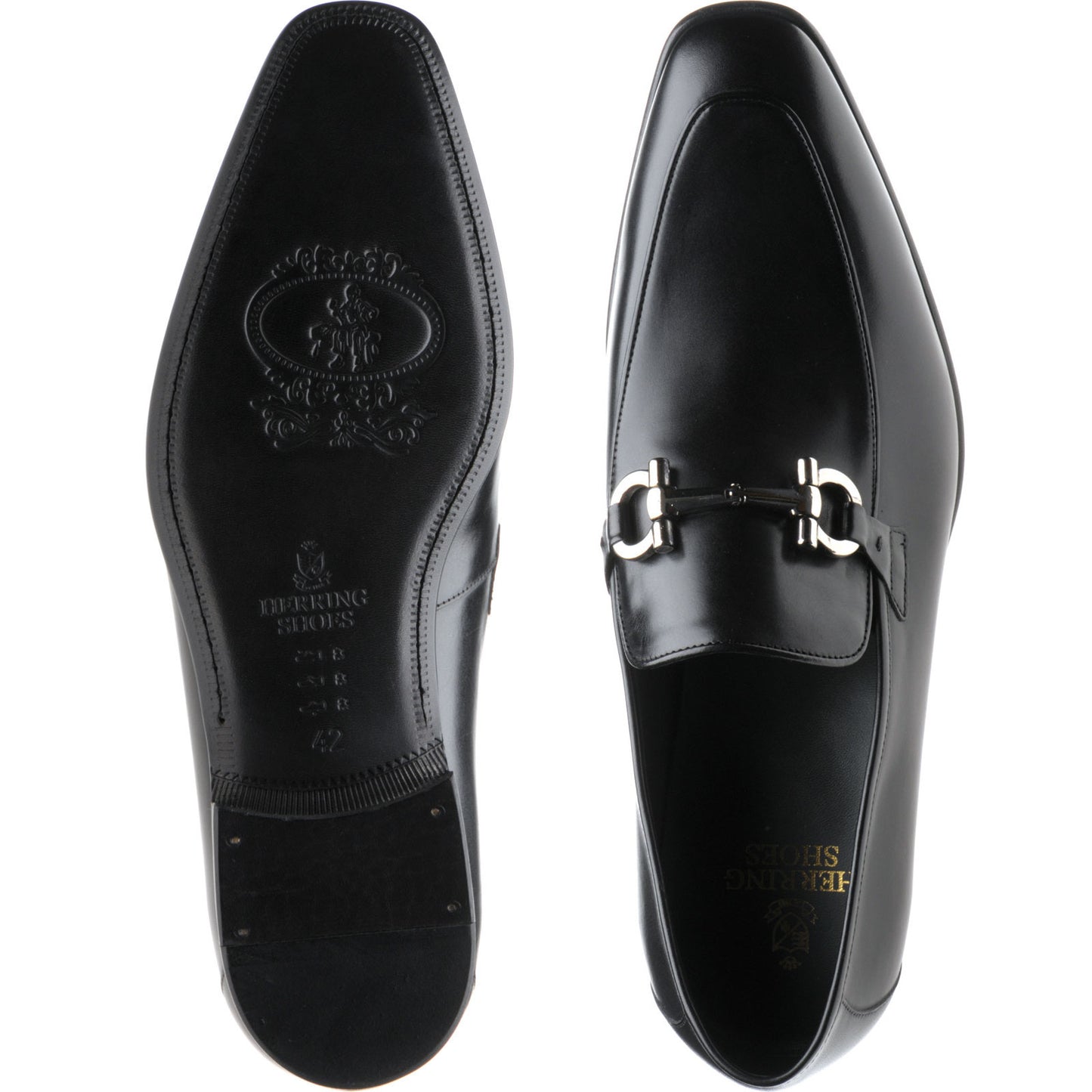 Product image for Herring Dillon mens loafers in black calf