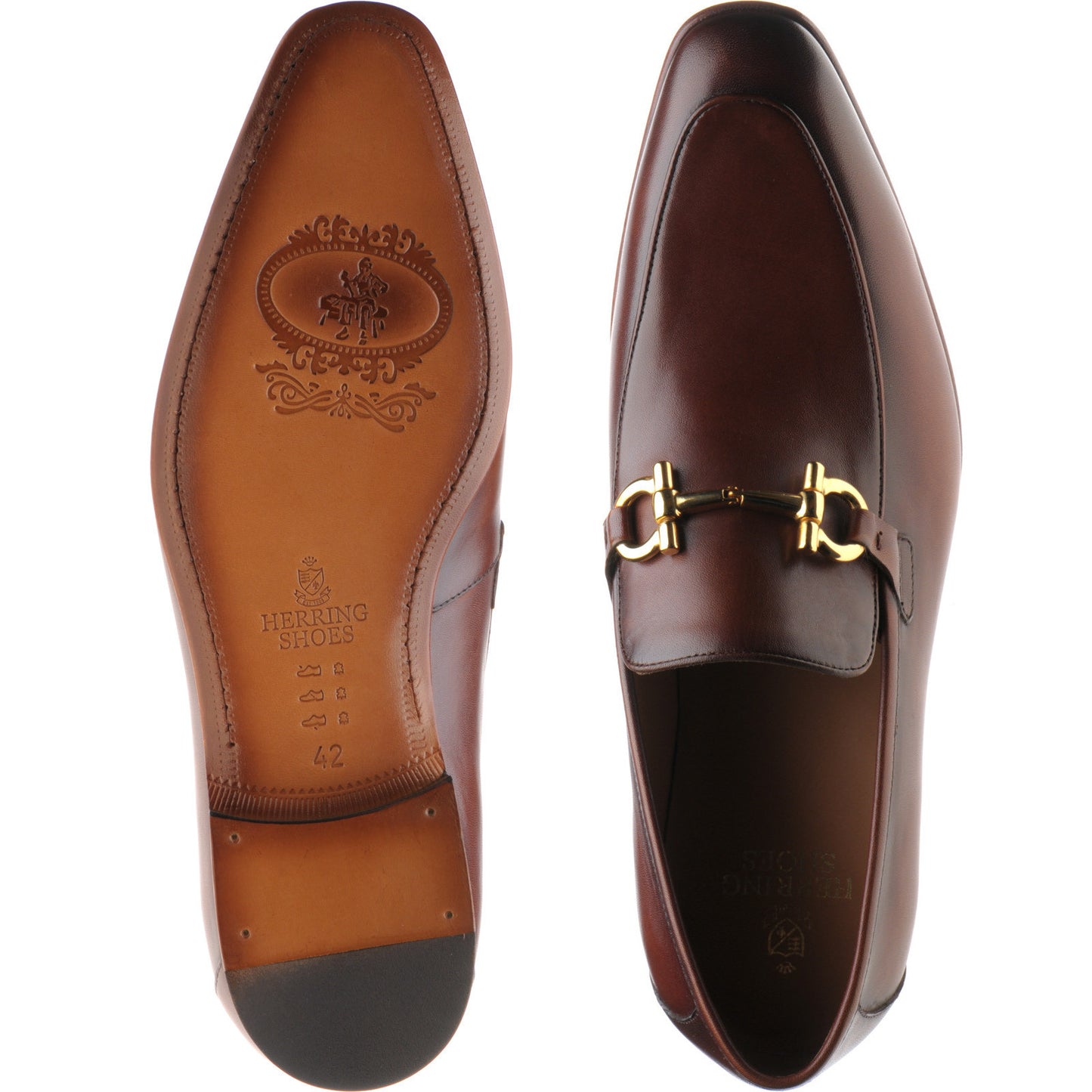Product image for Herring Dillon mens loafers in conker calf (second)