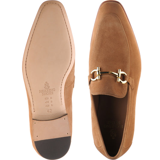 Product image for Herring Dillon mens loafers in tobacco suede