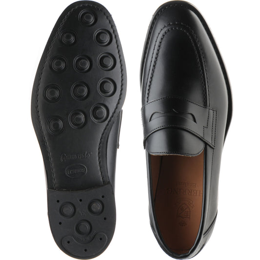 Product image for Herring Dunham mens rubber-soled loafers in black calf
