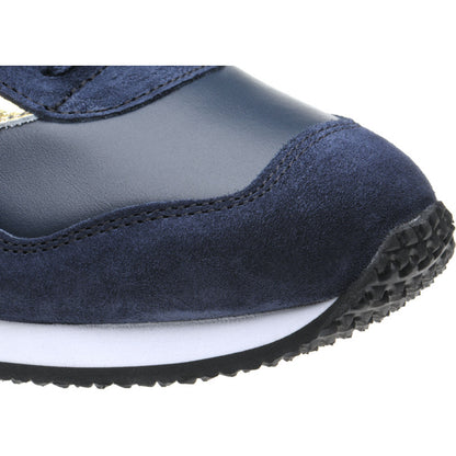 Product image for Herring Ensign Trainer mens rubber-soled trainers in blue suede and navy calf