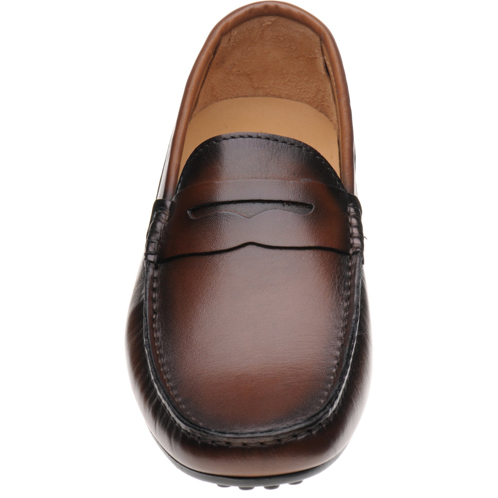 Product image for Herring Fiorano mens rubber-soled loafers in tan handpainted (second)