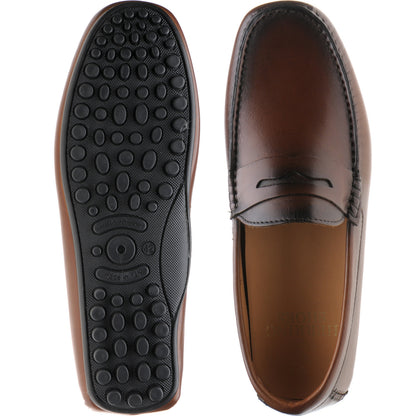 Product image for Herring Fiorano mens rubber-soled loafers in tan handpainted (second)