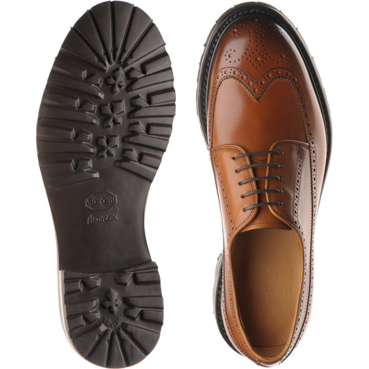 Product image for Herring Gairloch mens rubber-soled brogues in tan calf