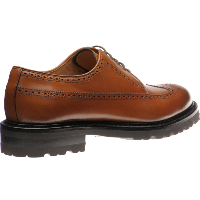 Product image for Herring Gairloch mens rubber-soled brogues in tan calf