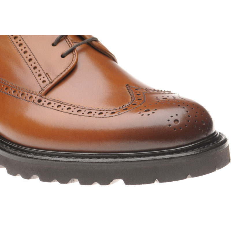 Product image for Herring Gairloch mens rubber-soled brogues in tan calf