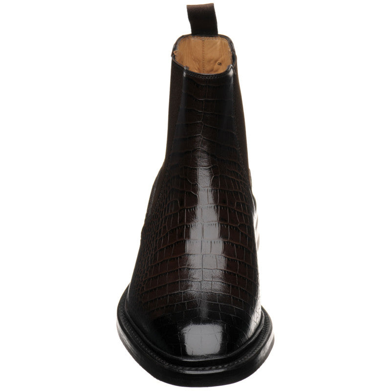 Product image for Herring Geneva mens rubber-soled Chelsea boots in dark brown croc