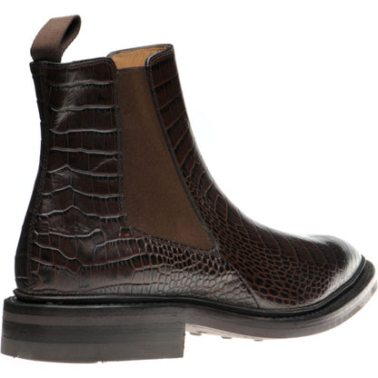 Product image for Herring Geneva mens rubber-soled Chelsea boots in dark brown croc