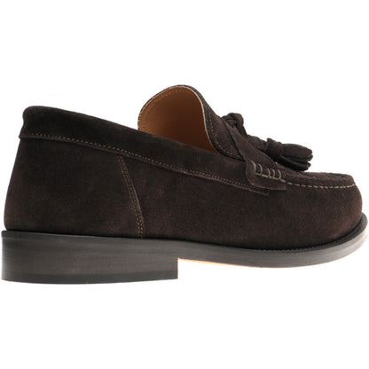 Product image for Herring Genoa mens tasselled loafers in dark brown suede (second)