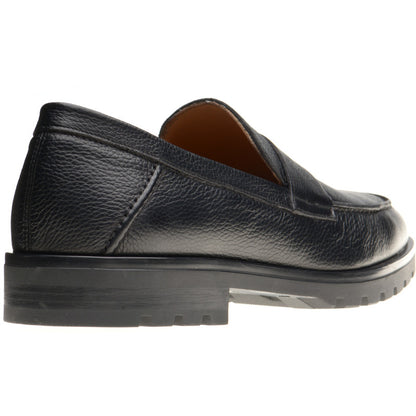 Product image for Herring Georgio mens rubber-soled loafers in black grain
