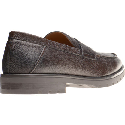 Product image for Herring Georgio mens rubber-soled loafers in brown grain