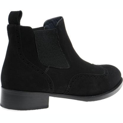 Product image for Herring Giovanna ladies rubber-soled brogue boots in black suede