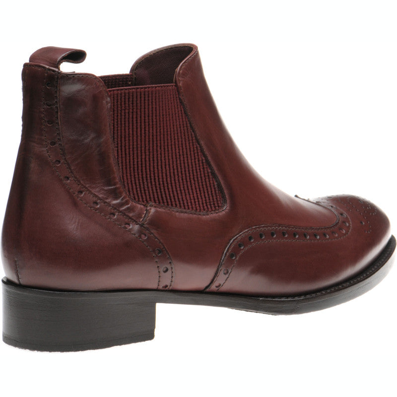 Product image for Herring Giovanna ladies rubber-soled brogue boots in burgundy calf