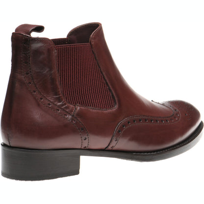 Product image for Herring Giovanna ladies rubber-soled brogue boots in burgundy calf