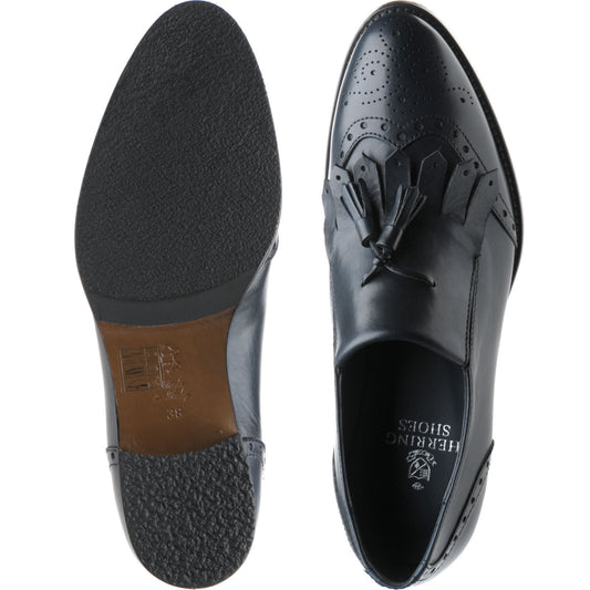 Product image for Herring Giulietta ladies hybrid-soled tasselled loafers in blue calf