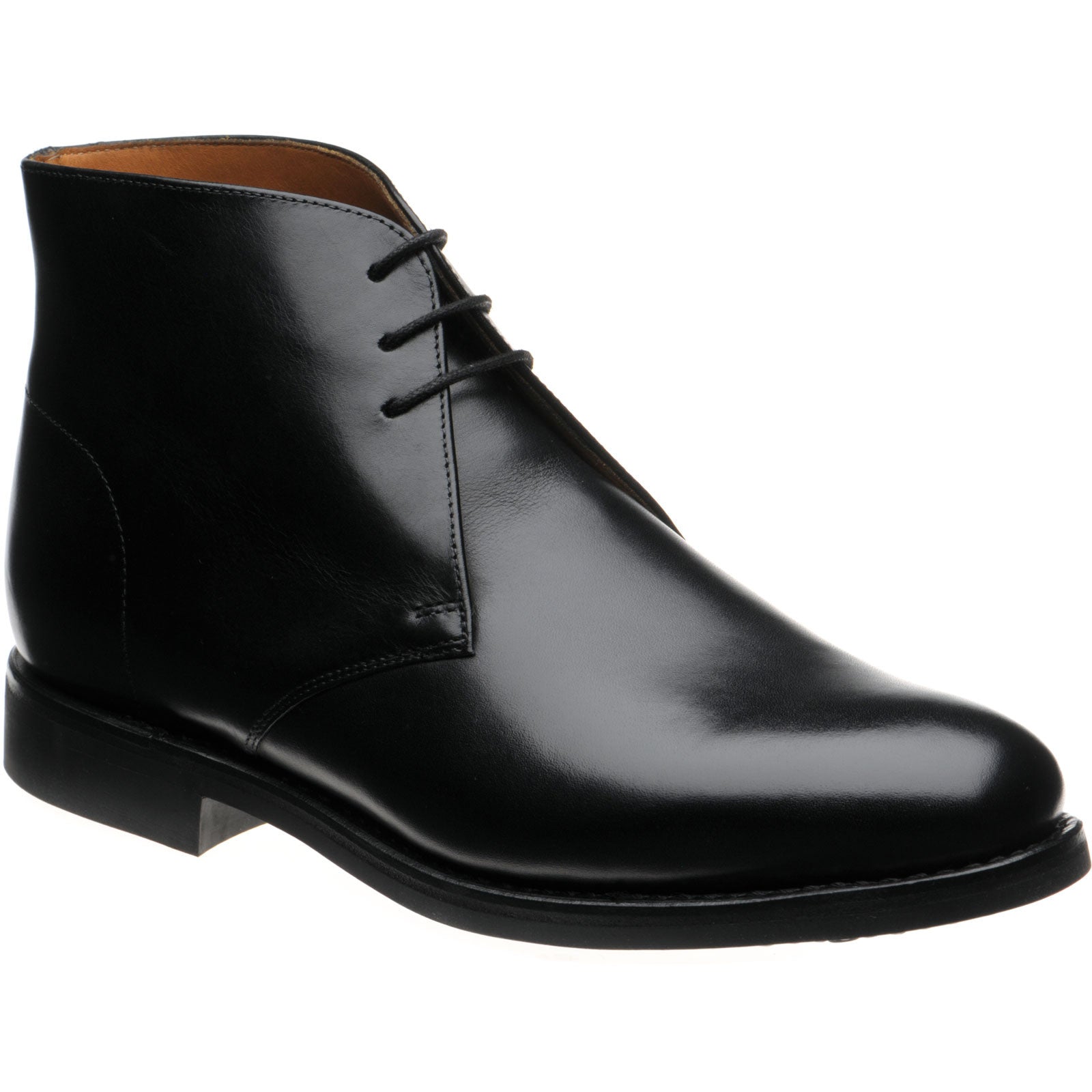Product image for Herring Grays Rubber mens rubber-soled Chukka boots in black calf (second)