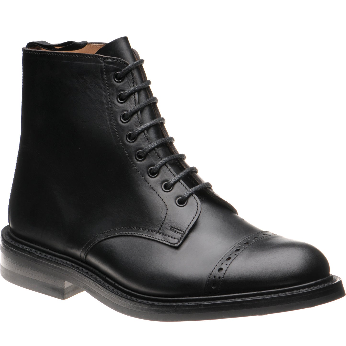 Product image for Herring Gregory Horween mens rubber-soled boots in black chromexcel