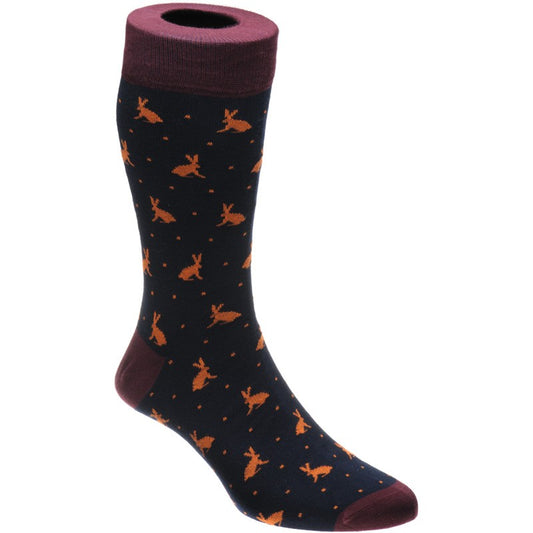 Product image for Herring Hare Sock in burgundy and navy