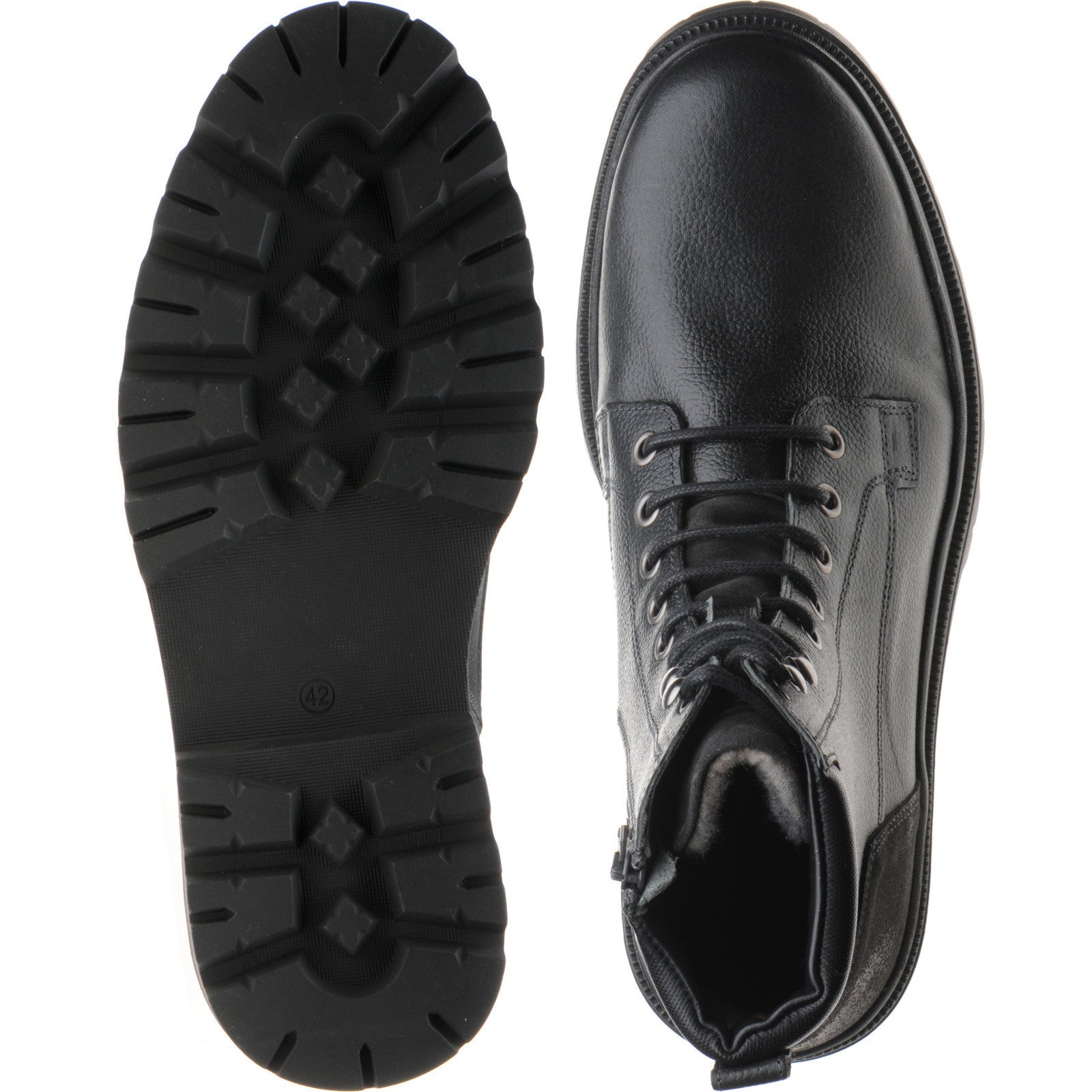 Product image for Herring Hawke mens rubber-soled boots in black grain (second)