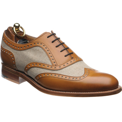Product image for Herring Henley II mens two-tone brogues in tan and canvas (second)